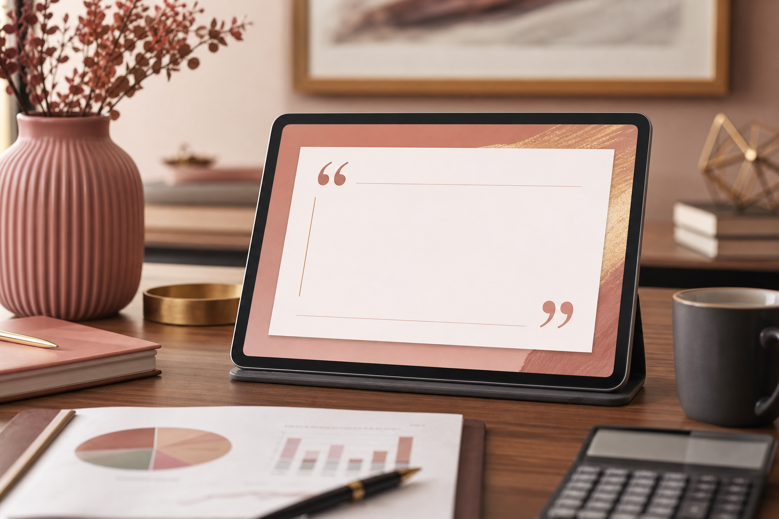 Can Financial Advisors Use Client Testimonials? What the SEC Marketing Rule Actually Allows 1 Financial advisor office desk with tablet showing client testimonial card representing SEC Marketing Rule compliance